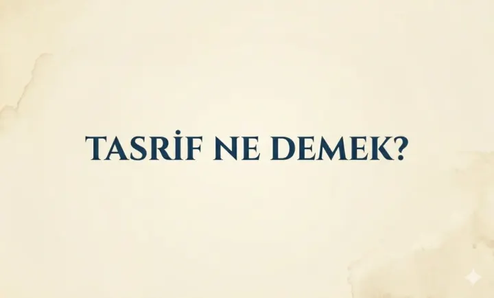 Tasrif Ne Demek?