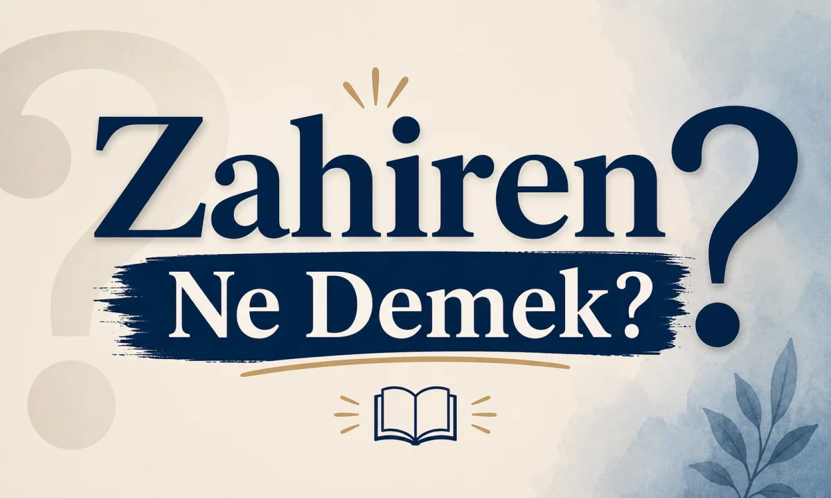 Zahiren Ne Demek?