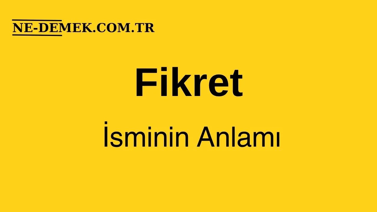 Fikret İsminin Anlamı ve Kökeni