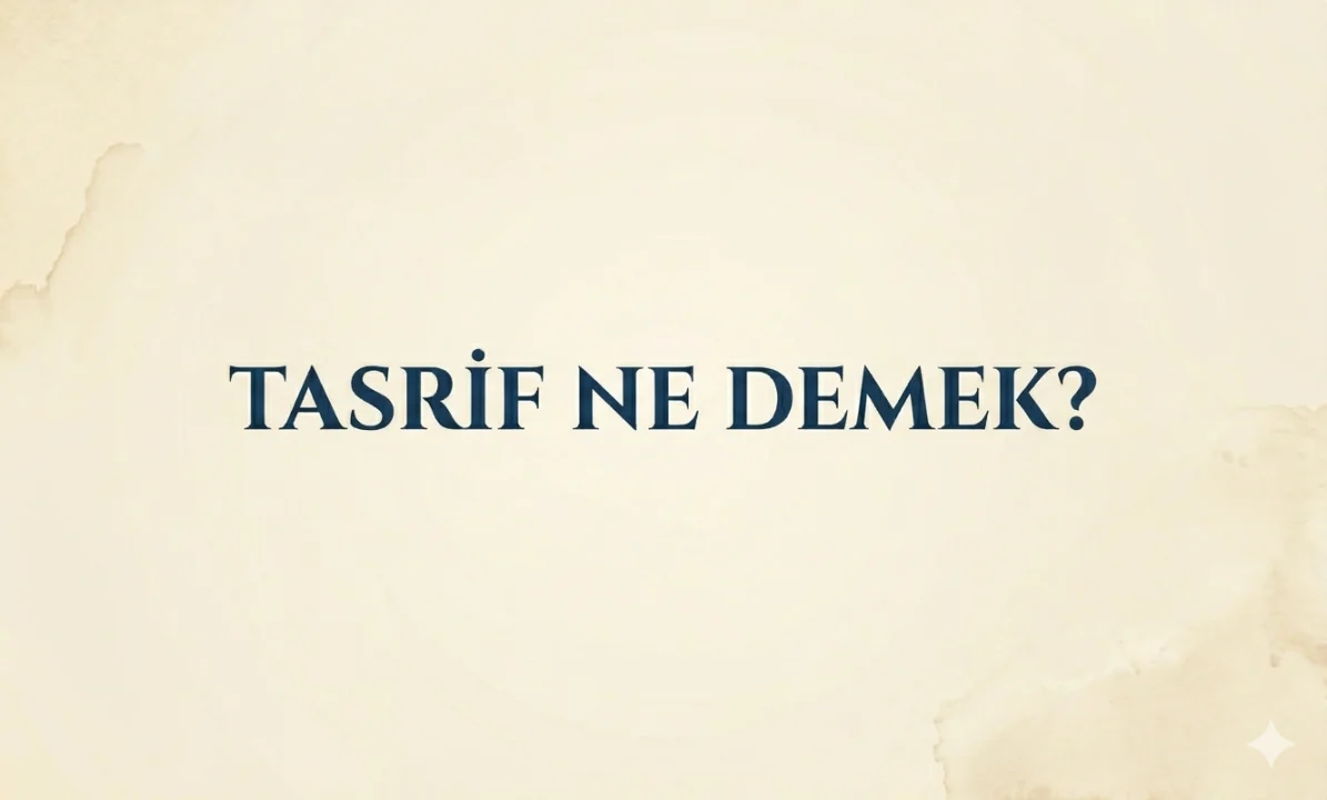 Tasrif Ne Demek?